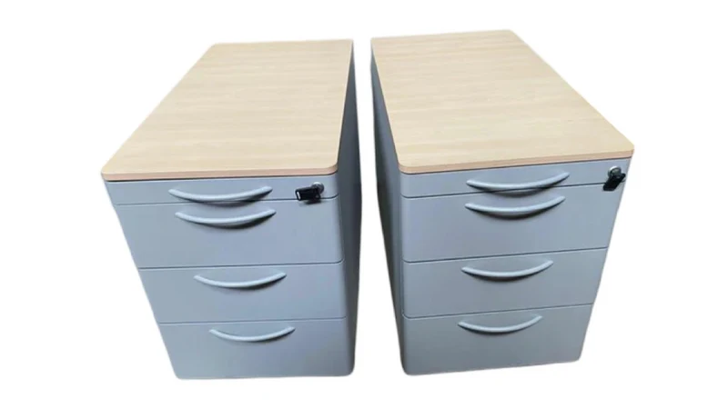 Steelcase Rollcontainer Ahorn/Silber