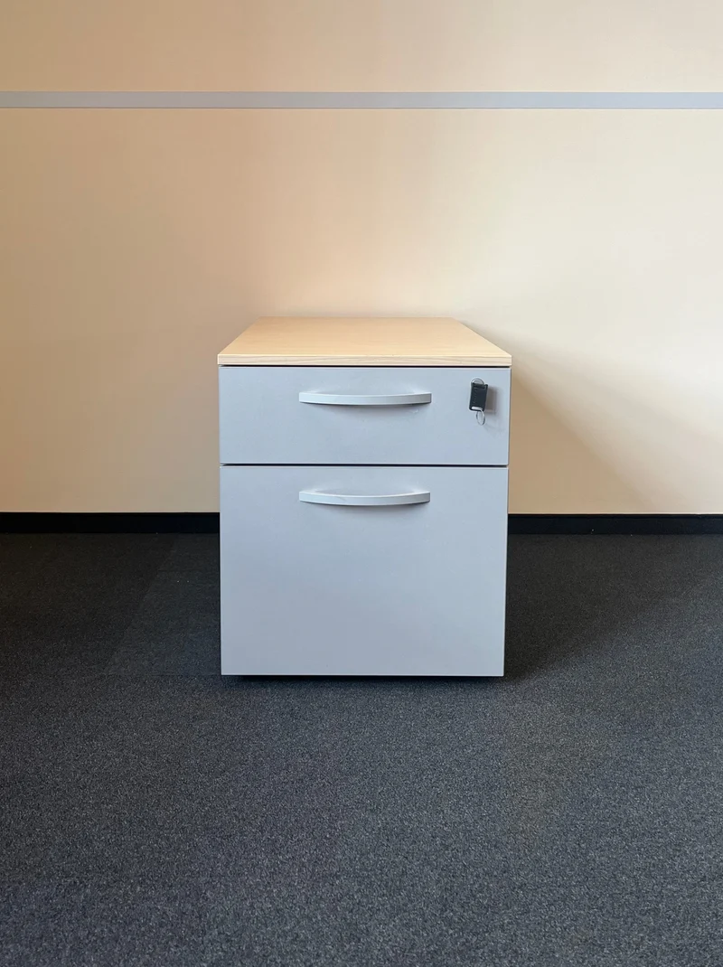Steelcase Rollcontainer Ahorn/Silber