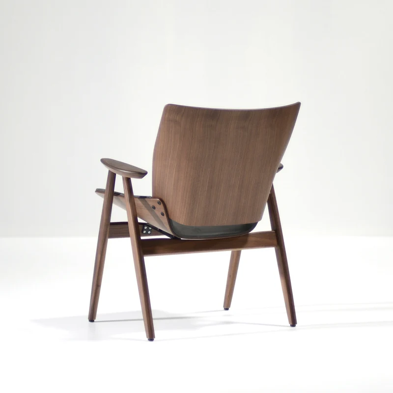 Rex Shell Wood Lounge Armchair, Walnut